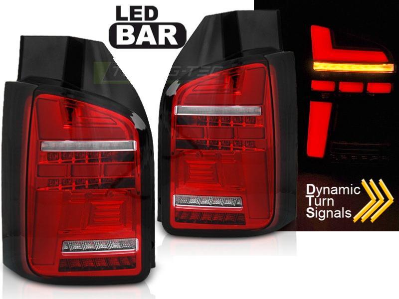 Feux arrière FULL LED pour VW T6 2020-2022 avec clignotants dynamiques rouge blanc