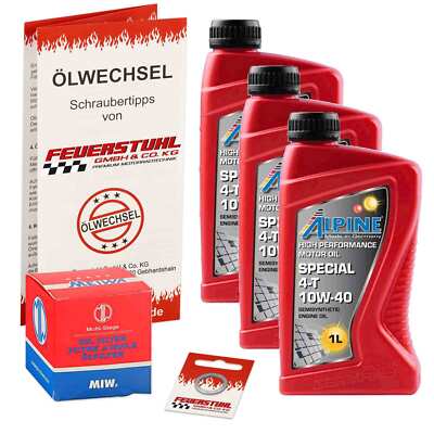 Honda CBR 650 F (RC74) 14-16, Alpine 10W40 Öl + MiW Ölfilter, Motoröl Set