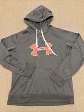 Under Armour Storm Women's M Pullover Hoodie Gray Pink Logo Hooded Pockets