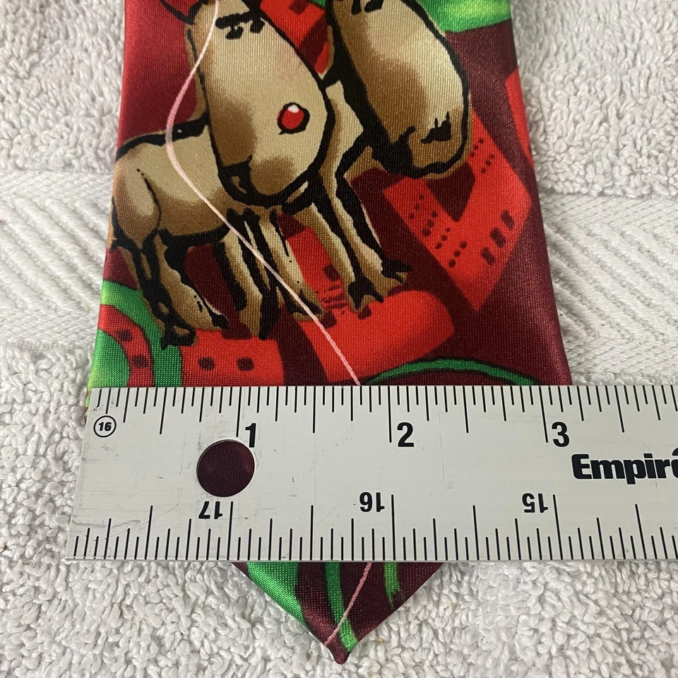 Corbata Garcia Hombre Talla Única Rojo Drácula Claus Colección 60 Reno Navidad Foto 3 de 4