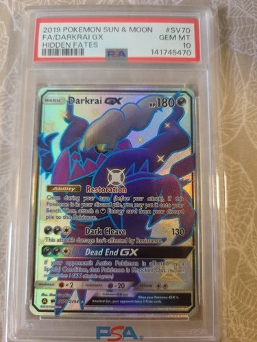 Pokemon Hidden Fates Darkrai GX SV70 PSA 10