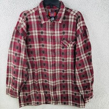 VTG Permit Shirt Jacket Mens XL Red Grunge Heavyweight 90's 100 Cotton