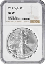 2025 $1 American Silver Eagle MS69 NGC