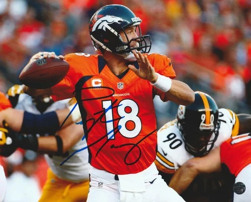 Peyton Manning Signed Autographed Denver Broncos 8x10 Photo with COA/Hologram