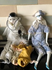 GROUP  OF CLOWN DOLLS  SOLD AS ONE LOT
