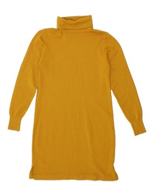 USHA Damen Rollkragen Pullover Kleid UK 6 XS Gelb CR03
