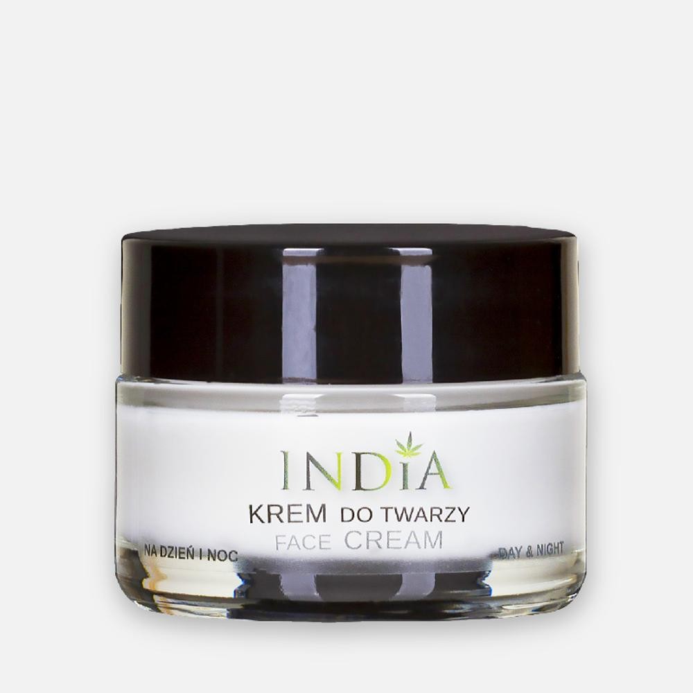 INDIA Cosmetics Crema Facial Día y Noche con Aceite de Cáñamo (50 ml)