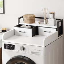 2-Tier Washer Dryer Countertop with Shelf Drawer Washer Dryer Topper For Laundry