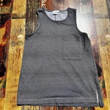 Olive + Oak Striped Black Grey Pocket Tank Size S Capsule Layer Preppy Free Ship