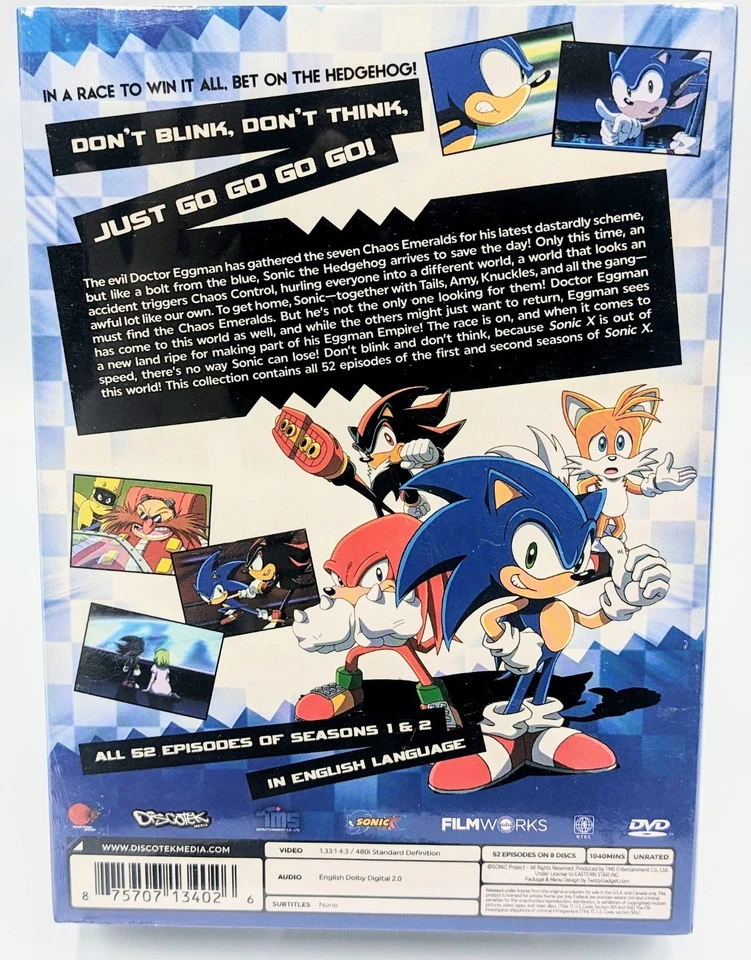 Sonic X Complete Seasons 1 and 2 (DVD) Brand New Factory Sealed Discotek Media - Image 2 of 3