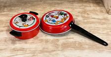 Vintage Disney Child Play Cookware Pot  Pan Set Made in Japan Mickey Minnie