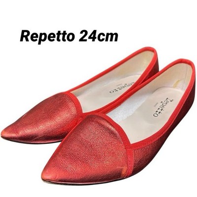 Seltene Repetto Ballerinas rot metallic spitz zulaufend Größe 38 US 7,5 EU 38