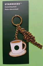 STARBUCKS ENAMEL KEYCHAIN 2025 " COFFEE PERSON " BRAND NEW  ☕️ GREAT PRICE