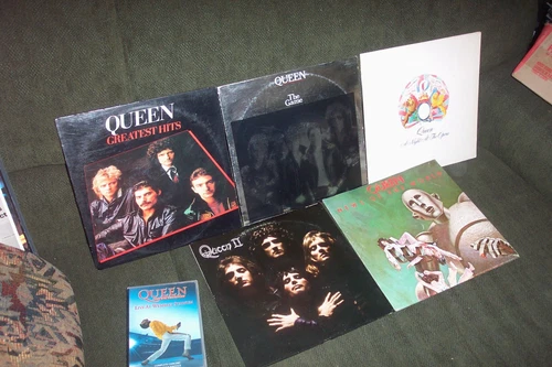 QUEEN 5 LP LOT w THE GAME, NEWS OF THE WORLD, A DAY AT THE RACES, G. HITS + DVD