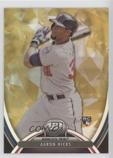 2013 Bowman Platinum Gold Aaron Hicks #21 1d4q