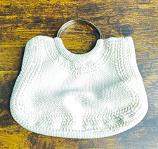 vintage mid-century, possibly ivory/white faux-pearl beaded evening bag 1940s