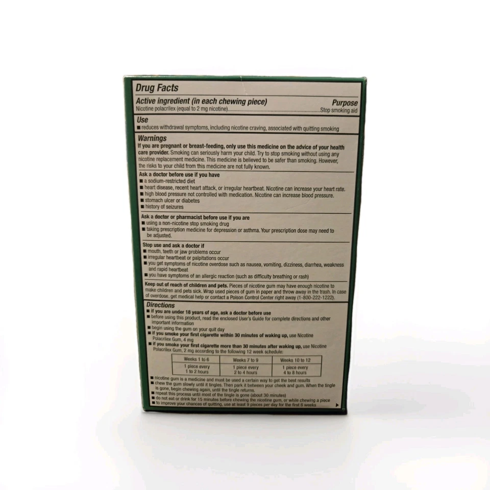 Goma de nicotina Rite-Aid 2 mg sabor fresco a menta•Ayuda para dejar de fumar• caduca 01/2026 Foto 2 de 4