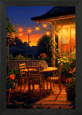 Image of Cozy Home Pixel Art Framed Wall Art Poster Canvas Print Picture