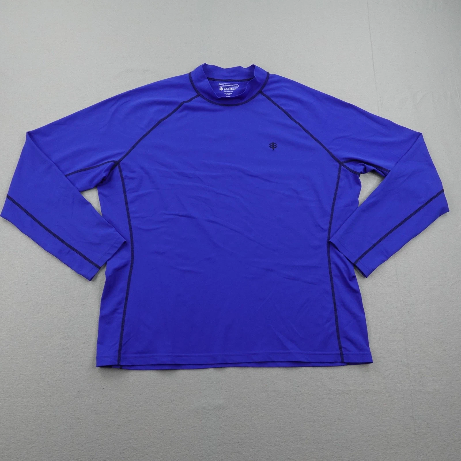 Coolibar Shirt Mens 2XL Tall Blue Tulum Rash Guard Surf UPF 50+ Sun Protection