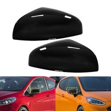2x Spiegelkappen Außenspiegel Gehäuse für Ford Fiesta VII HJ HF Van 17- Schwarz
