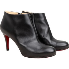 Christian Louboutin Black Leather Belle Ankle Boots (37,5) Stiefel Schuhe