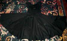 MSK BLACK Puff Sleeve Tiered COTTON Dress Smocked Wm Sz M Boho COQUETT MILKMAID