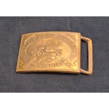 1970's-80's Henry Ford Detroit Model T Brass Belt Buckle Record Year , numbered