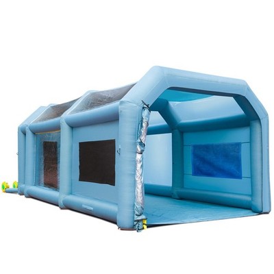 26x15x11ft Premium Paint Booth Tent, Dual Power Blowers & Filters