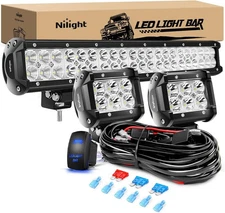 Nilight Led Light Bar 20 Inch 126W Spot Flood Combo 2PCS 4 Inch 18W Led Pods