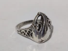 VINTAGE STERLING SILVER FILIGREE 1/2 INCH SWAN BIRD SZ 8 RING STAMP 925 2MM BAND