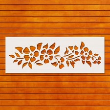 Stencil Flower Border Boho - Reusable for Wall Art, DIY Crafts - Mylar Stenci...