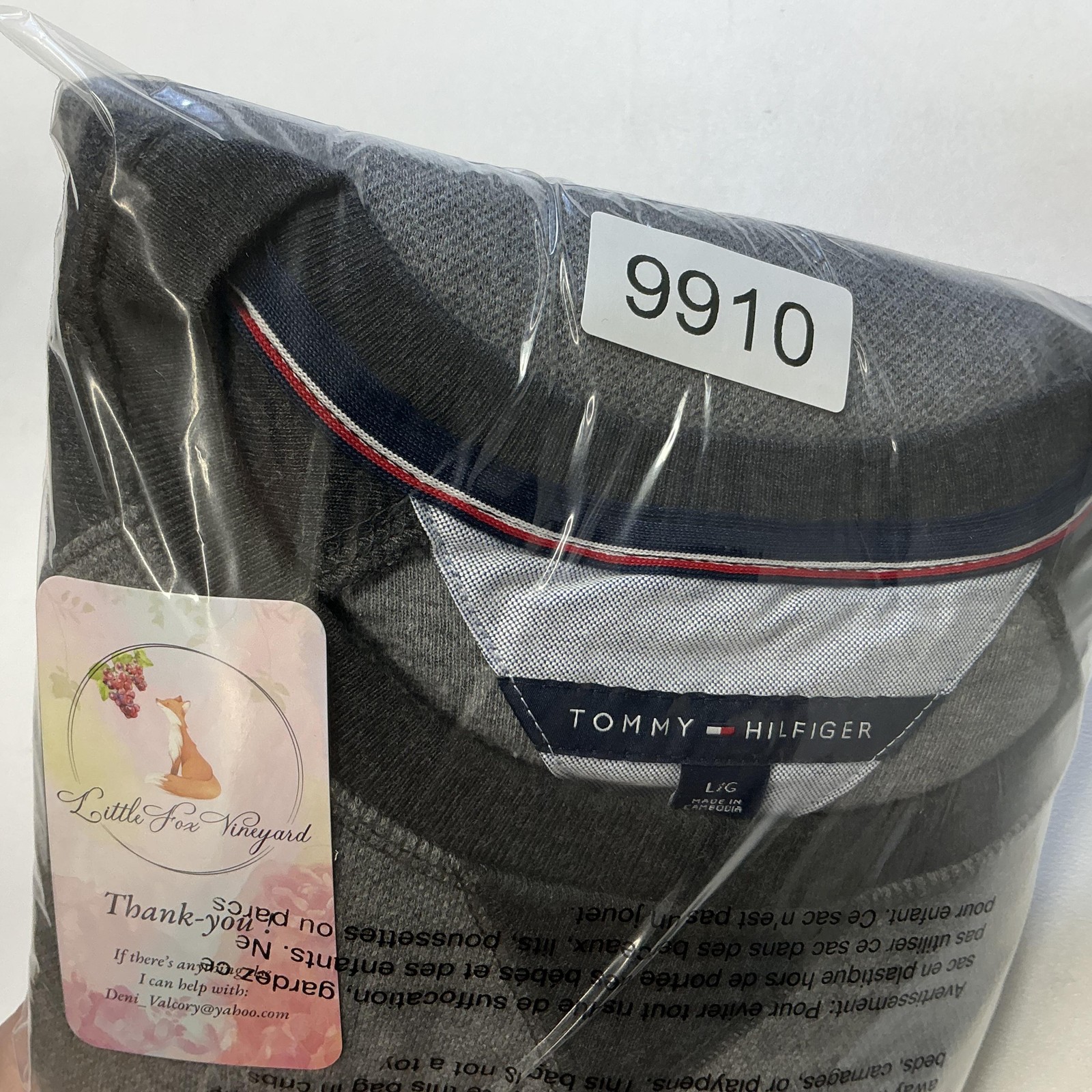 Tommy Hilfiger Sweater Mens Large Gray Black Crewneck Pullover Logo Cotton Blend thumbnail 16