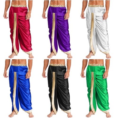 Herren Outfits Long Hosen Bühnenaufführung Haremshose Weite Beine Bottoms Rave