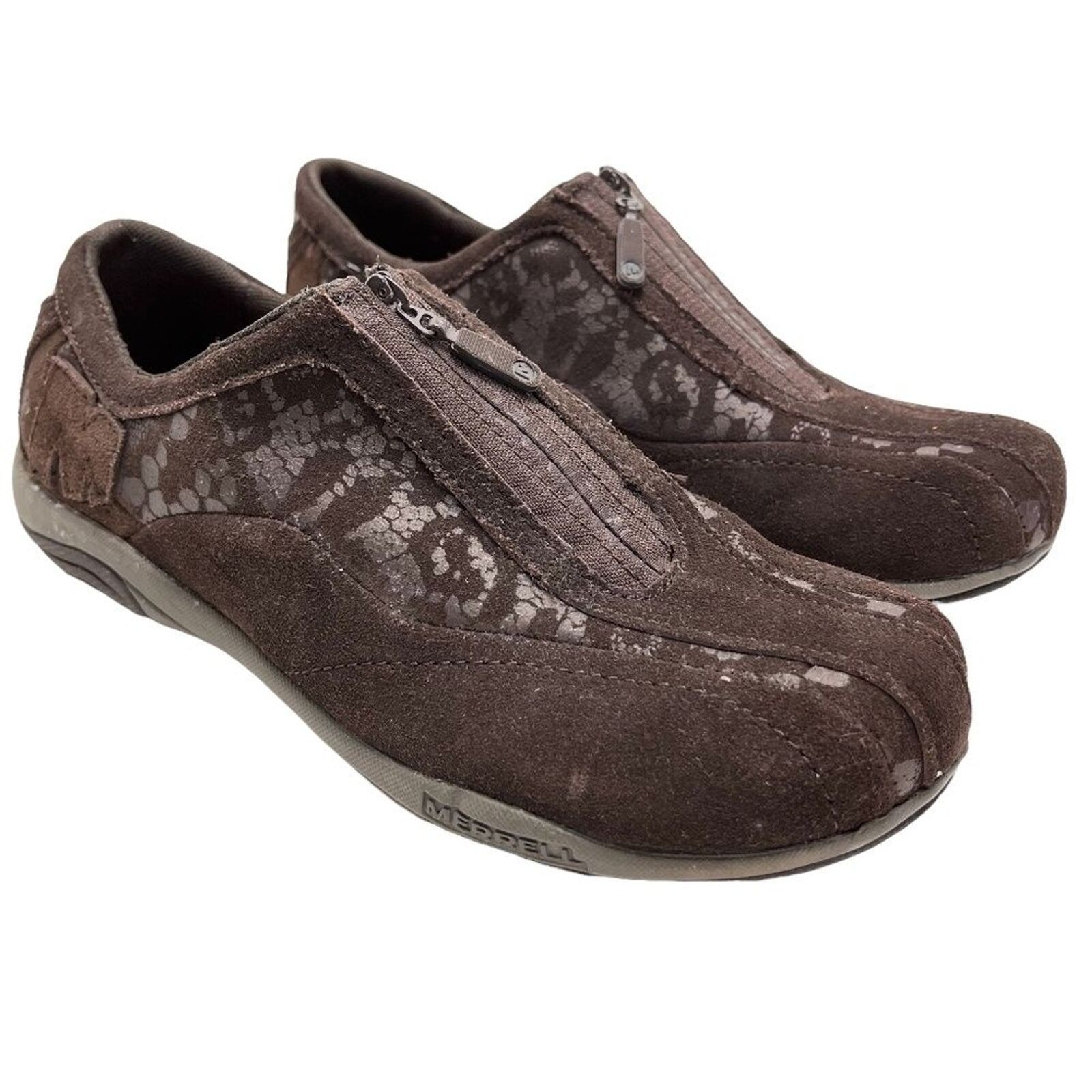 MERRELL AIR Cushion Mocassini Espresso in Vera Pelle Sneakers Casual Tg 7 5