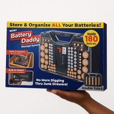 Battery Daddy 180 Battery Organizer Storage Case w/ Tester Double Sided New