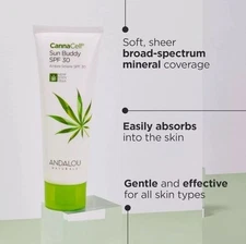 Andalou Naturals Cannacell Facial Sun Buddy Spf 30 1 Each 2.7 Oz Made in USA