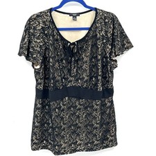 Vintage y2k black lace babydoll top lined dark romance whimsigoth fairycore 3X