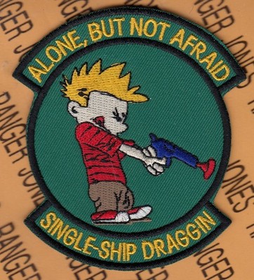 USAF Air Force 25th Fighter Sq FS Alone, Single Ship Draggin ~3.75'' patch c/e