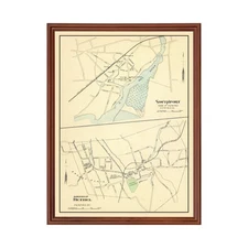 Old Map of Bethel, CT 1893 - Vintage Bethel Connecticut Art