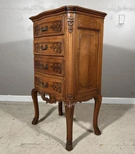 Antique French Louis XV Carved Oak Lingerie Chest/Dresser/Chest of Drawers