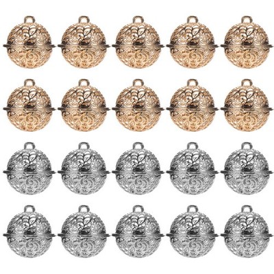 20pcs Weihnachten Jingle Bells Hollow Bell Craft DIY für Festivalpartyzubehör