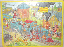 Walt Disney Train Frame Tray Puzzle Jaymar 3329 Vtg B29