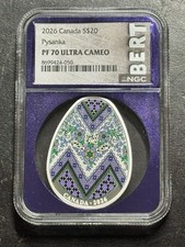 2022 Canada $20 Pysanka EGG 1oz Silver Coin Graded NGC PF70 Ultra Cameo (1712)