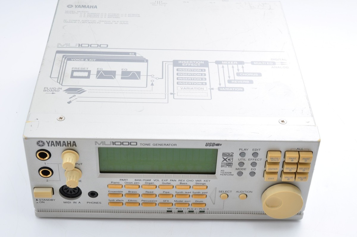 YAMAHA MU1000 Tone Generator Made in Japan w/Adapter Working