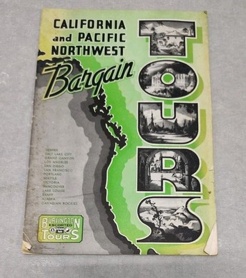 BURLINGTON ROUTE California Pacific Northwest Railroad Guide Brochure Train Map