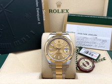 Rolex Datejust II 116333 41mm Champagne Dial 18K Yellow Gold Steel Box Paper 2