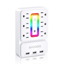 Outlet Extender 6 AC Outlets 3 USB Ports - Surge Protector for Home Office 6.0