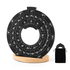Circle of Fifths Wheel Wooden Melody Tool with Wheel Base and Storage Bag, Mu...
