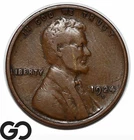1924-D Lincoln Cent Wheat Penny, Better Denver Date
