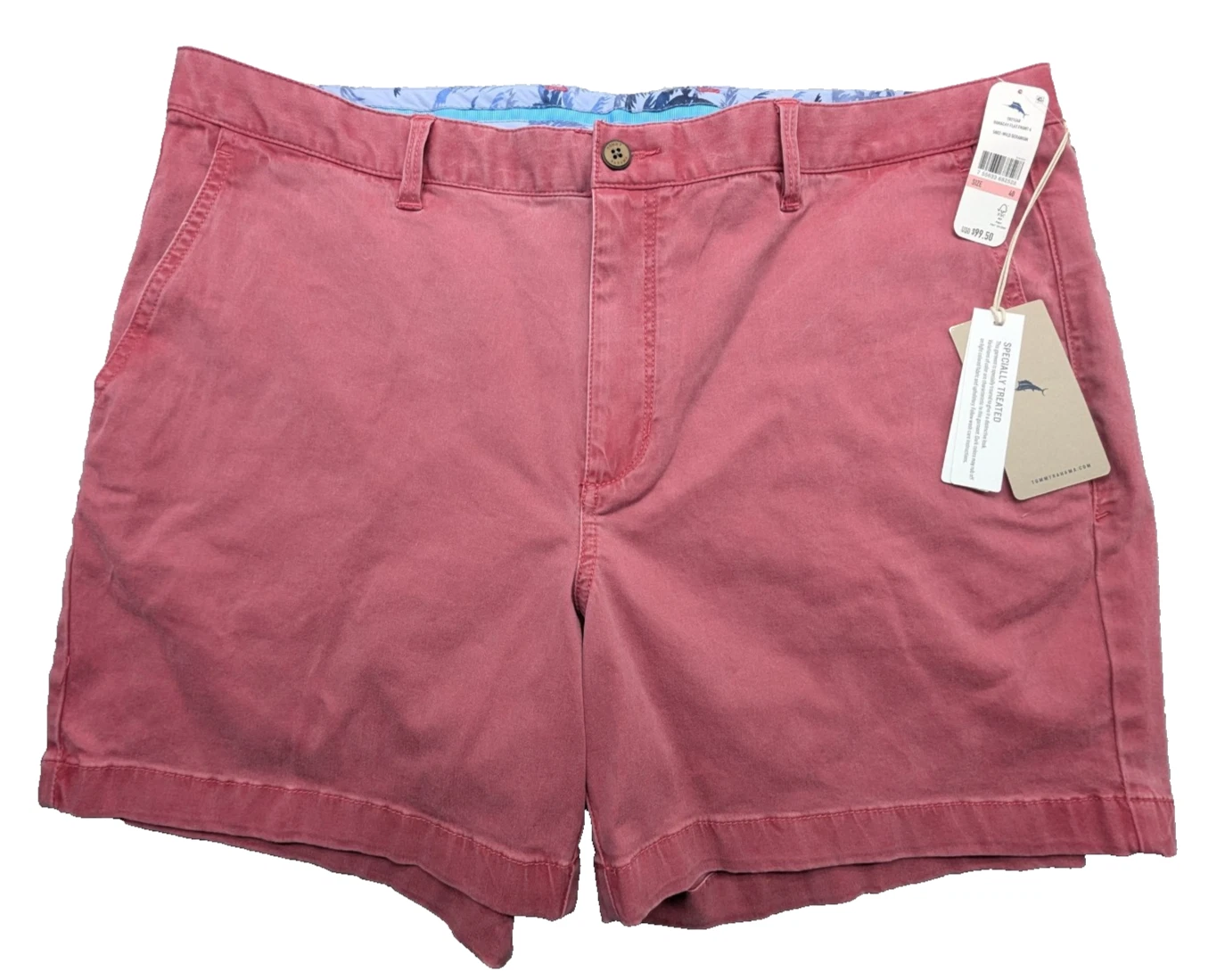 Tommy Bahama Boracay Shorts Mens 40W 6" Geranium Pink Embroidered Logo $99